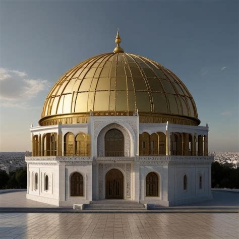 Premium Photo A White And Gold Building With A Gold Dome A Digital