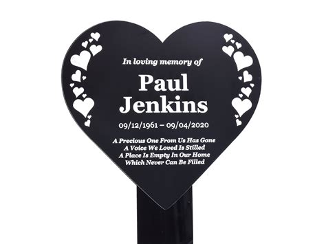 Personalised Hearts Memorial Engraved Heart Shaped Plaque Etsy Uk