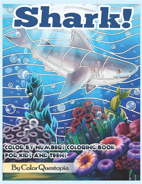 Buy Shark Color By Numbers Coloring Book For Kids And Teens Jumbo