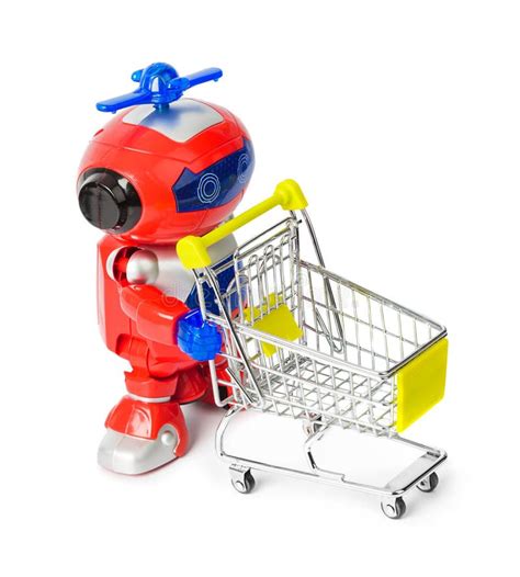 Toy Robot And Shopping Cart Stock Photo Image Of Mechanics Container