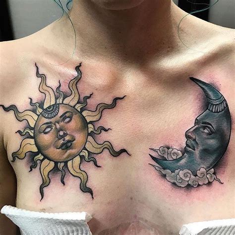 50 Meaningful And Beautiful Sun And Moon Tattoos KickAss Things Sun