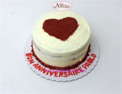 Pastel Red Velvet Seminaked Coraz N Mensaje Amelia Bakery