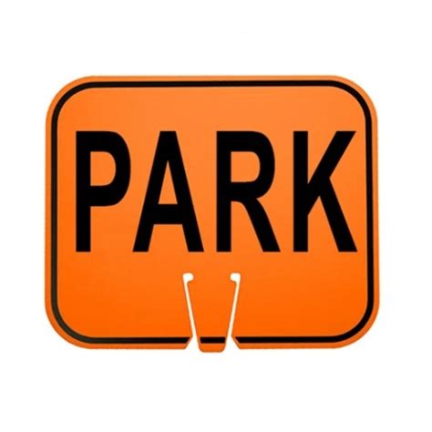 Traffic Cone Sign Park Orange Abs 12 X 10 Clip On Sign