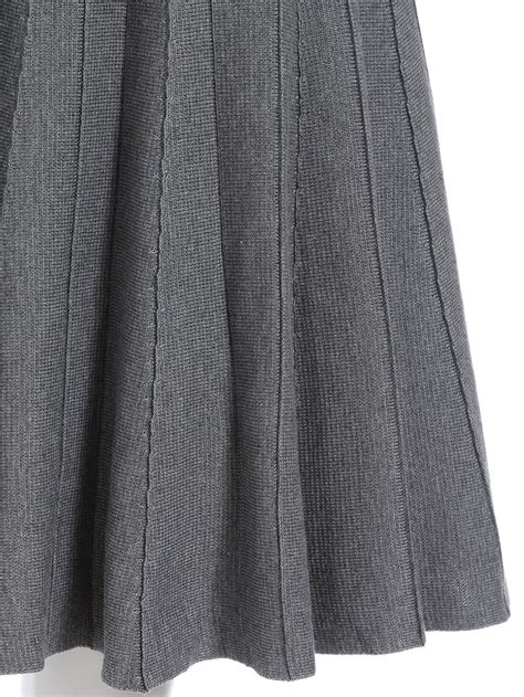 Grey High Waist Pleated A Line Skirt Shein Sheinside