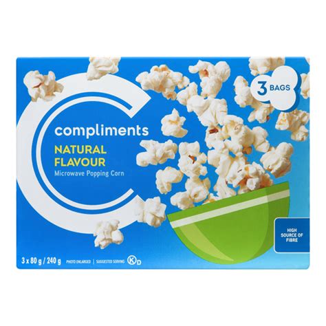 Microwave Popping Corn Natural Flavour 240 g | Compliments.ca