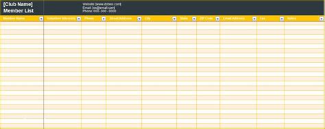 Free Membership Database Template Of Excel Membership Database Template ...