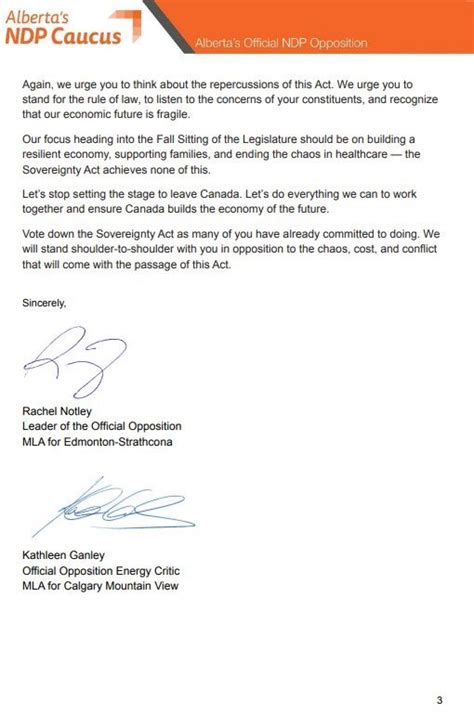 Shaun Fluker On Twitter Letter Sent Today From Albertandp Caucus To