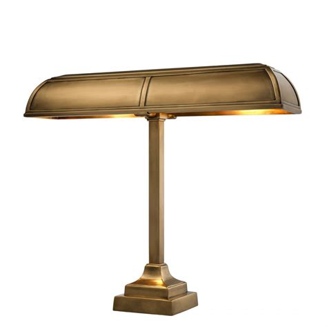 Banker Trust skrivbordslampa antik mässing 52cm Eichholtz 103777