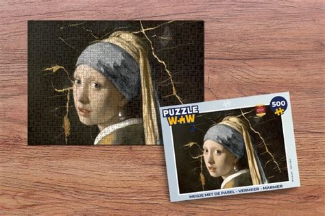 Puzzel Meisje Met De Parel Vermeer Marmer Print Legpuzzel