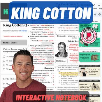 King Cotton - Pre-Civil War Unit - Presentation, Notes, Quiz + | TPT