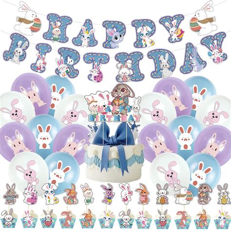 Buy Bunny Themed Party Decorations Rabbit Themed Birthday Decorations ...