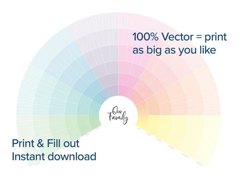 Family Tree Art Blank Fan Chart Instant Download Ready to Print Vector Digital File - Etsy