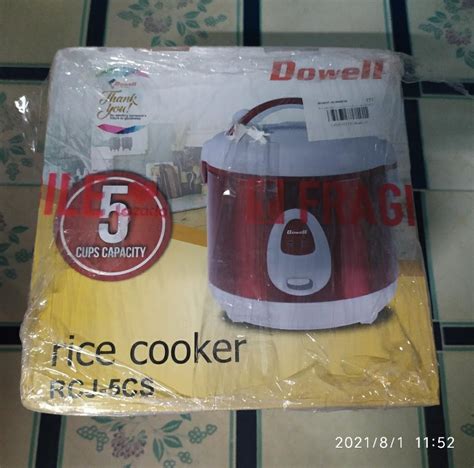 Dowell Cups Jar Type Rice Cooker Stainless Body Aluminum Inner Pot