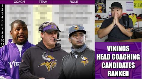 Potential Vikings Head Coaching Candidates Ranked YouTube