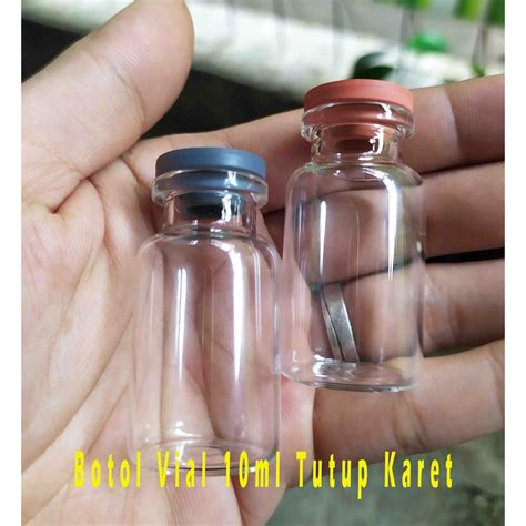 Jual Botol Kaca Vial Ml Ml Tutup Karet Botol Kaca Mini Souvenir