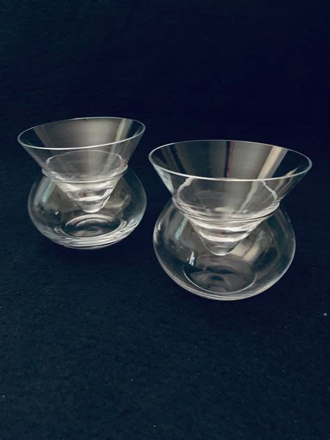 Stemless Martini Glasses With Chiller Elegant Chilled Bowl Etsy