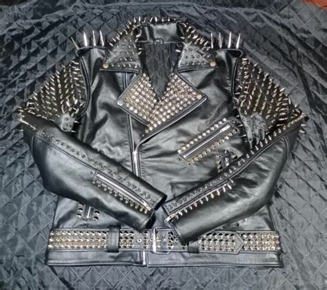 Crafted Leather Handmade Women Punk Style Black Studded Leather Jacket ...