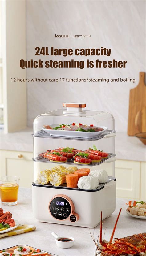 Kawu Multifunction Electric Steamer Layers L Large Capacity Hot Pot Cooker Steamer For Siomai