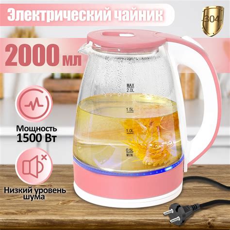 Электрический чайник Glass kettle -01, розовый купить на OZON по низкой ...