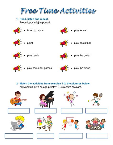 Free Time Activities Online Exercise For Grade 3 Live Worksheets Worksheets Library