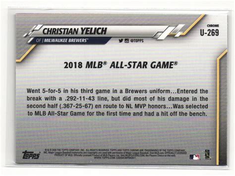 Topps Chrome Update Sapphire U Christian Yelich All Star Game