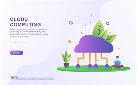 Premium Vector Cloud Computing Modern Flat Design Concept