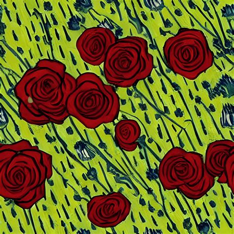 Van Goghs Roses · Creative Fabrica