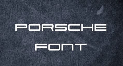 Porsche Font Free Download - Font XS