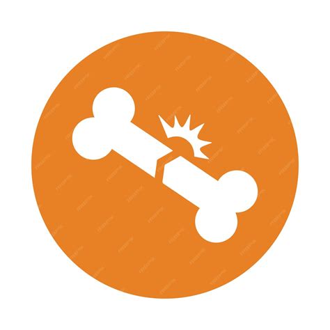 Premium Vector Fracture Broken Bone Icon Orange Color Vector Eps