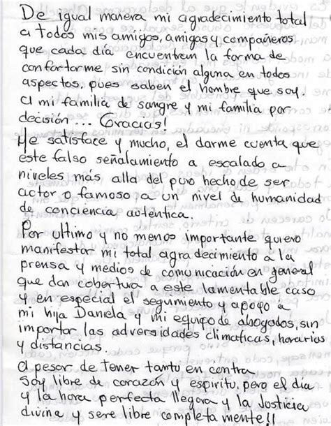 Héctor Parra Escribe Desde La Cárcel Una Emotiva Carta Para Su Hija