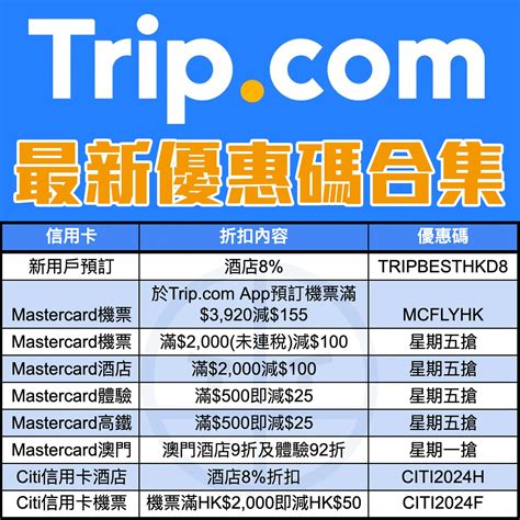 Trip.com HK 優惠碼2024年12月更新！雙11優惠 酒店折扣/機票優惠碼/信用卡優惠promo code合集 | 里先生 Mr