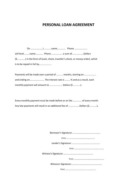Free Printable Family Loan Agreement Templates [PDF, Word, Excel]