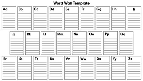 Word Wall Word Template Printable Word Searches