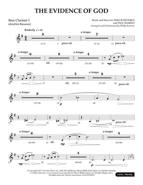 The Evidence Of God Choral Anthem SATB Bass ClarinetSheet Music PDF