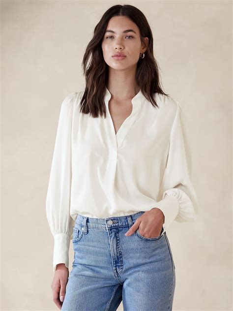 Volume Sleeve Blouse Banana Republic Factory