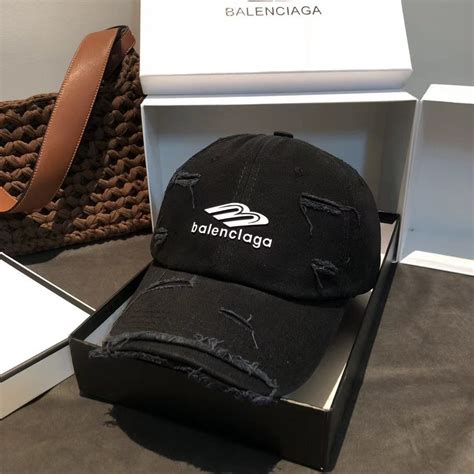 BALENCIAGA Coreano Estilo Buraco Lavado Bordado Carta Chapéu De