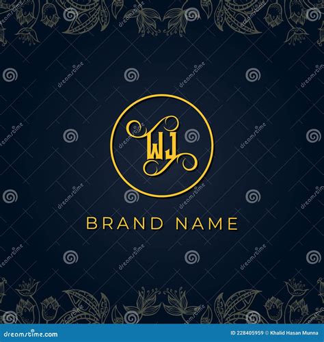 Royal Luxury Letter WJ Logo Stock Vector Illustration Of Design