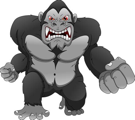 Premium Vector Angry Gorilla Cartoon