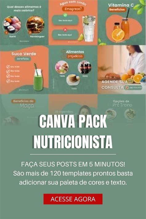 Canva Pack Templates Para Nutricionistas Feed Instagram