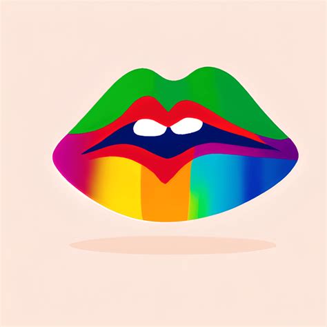 Rainbow Lips Kiss Graphic · Creative Fabrica