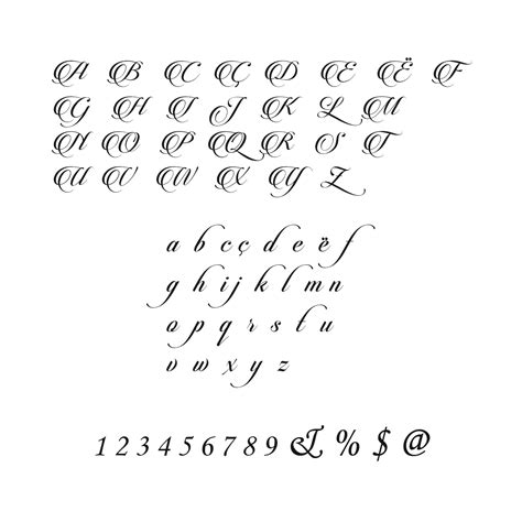 Alphabet In Cursive Tattoos