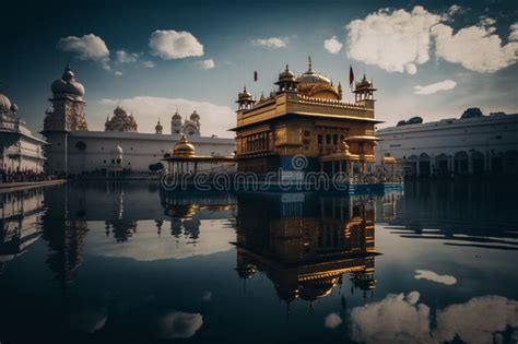 Beautiful Golden Temple Situated In Amritsar India Stock Illustration