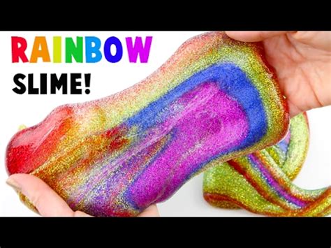 DIY How to Make Rainbow Glitter Slime! Satisfying Video - YouTube