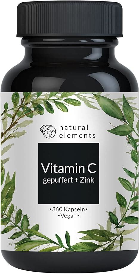 Vitamin C 360 Kapseln Hochdosiert Mit 1000mg 15mg Zink