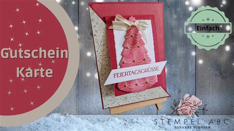 Gutscheinkarte Weihnachten Produkte Von Stampinup Youtube