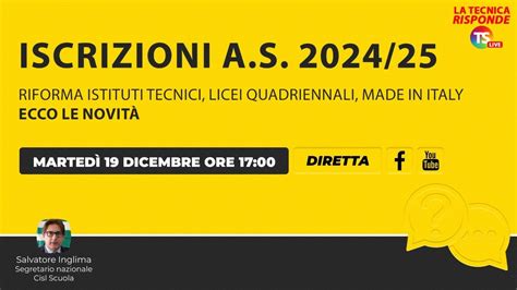 Iscrizioni Scuola Riforma Istituti Tecnici Licei Quadriennali