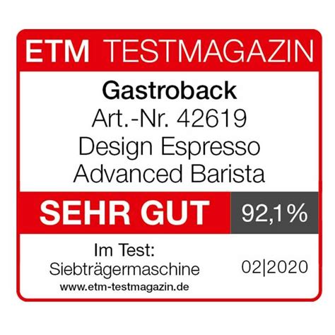 Buy Gastroback Design Advanced Barista Espresso 42619 Online In UAE