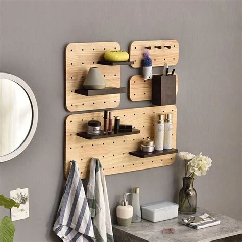 Wooden Wall Pegboard - Wall Modular Shelves ET1007 | Pegboard Shop