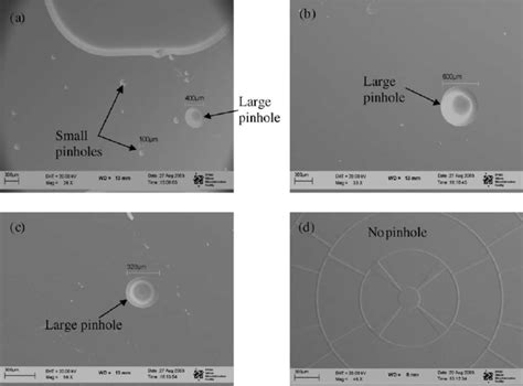 Pinholes With Various Densities And Diameters Were Formed In The Pyrex