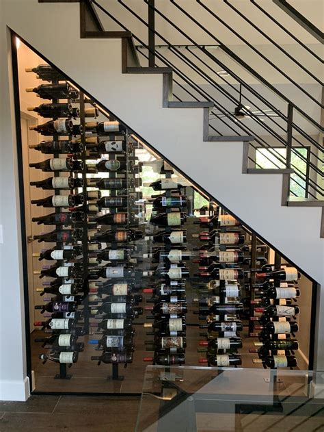 Double Sided Glass Under Stair Wine Storage